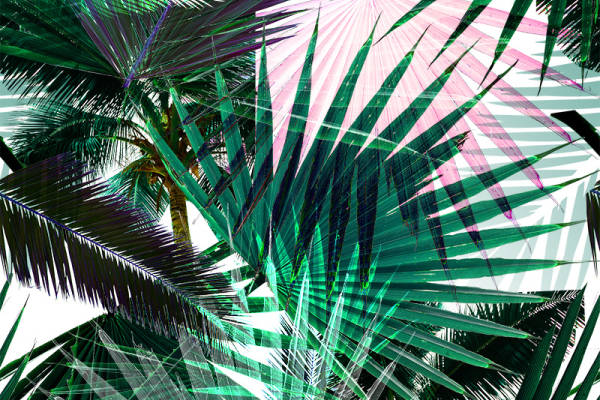 绿色植物叶子激光矢量图服装面料水印数码印花花型