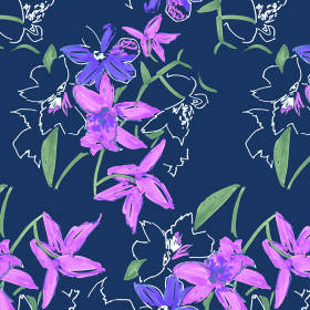 植物花卉杜鹃花矢量图服装面料印花花型