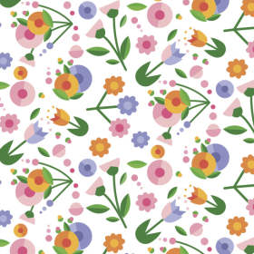 扁平卡通花卉矢量图服装面料数码印花花型