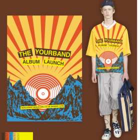 山峰圆圈字母矢量图服装裁片烫图印花花型