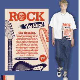 字母吉他矢量图服装裁片烫图印花花型