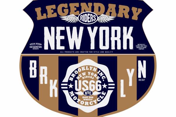 盾牌字母NEW YORK字母矢量图服装裁片烫图印花花型