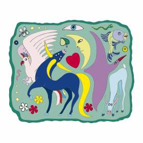 卡通几何鸟兽鱼类矢量图服装裁片T恤烫图印花花型