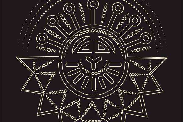 几何多边形圆圈矢量图服装裁片T恤烫图印花花型