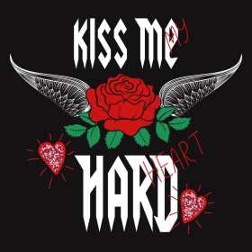 几何字母心形翅膀玫瑰花矢量图服装裁片T恤烫图印花花型