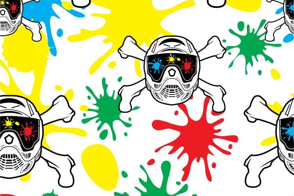 涂鸦骷髅头墨镜矢量图服装面料数码印花花型