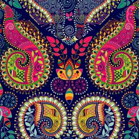 几何民族风腰果矢量图服装面料水印数码印花花型