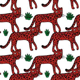 几何豹子植物矢量图服装面料数码印花花型