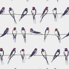 动物鸟类燕子矢量图服装面料数码印花花型