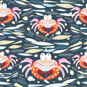 几何植物叶子螃蟹矢量图服装面料数码印花花型