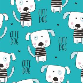 卡通小狗心形字母矢量图服装面料数码印花花型