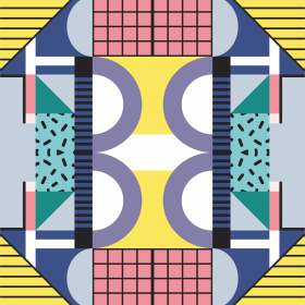 几何多彩花型矢量图服装面料数码印花花型