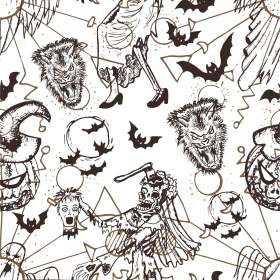 几何万圣节图案矢量图服装数码印花花型