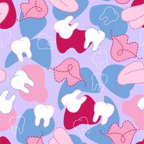 几何牙齿唇印矢量图服装数码印花花型