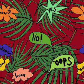 几何树叶字母矢量图服装面料数码印花花型