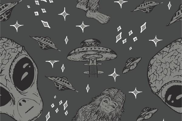 星球大战外星人飞碟矢量图服装面料数码印花花型