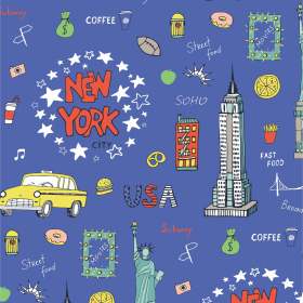 儿童卡通建筑汽车字母矢量图服装面料数码印花花型