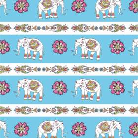 几何民族花纹大象矢量图服装面料数码印花花型