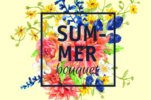 水彩花卉字母矢量图服装裁片T恤印花花型