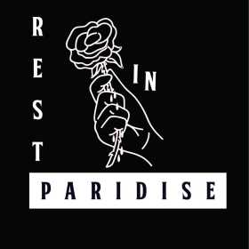 手拿玫瑰花字母矢量图服装裁片T恤印花花型