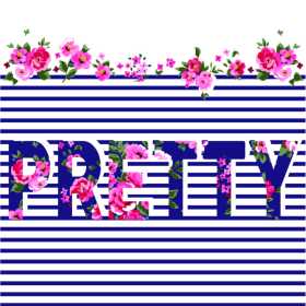 几何条子字母花卉矢量图服装裁片T恤烫图印花花型