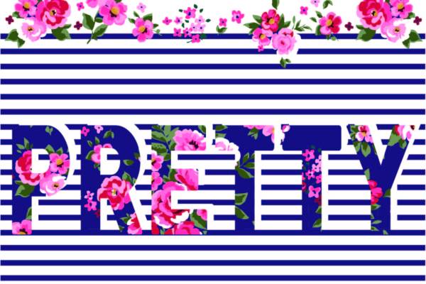 几何条子字母花卉矢量图服装裁片T恤烫图印花花型