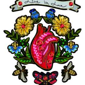 植物花卉蜜蜂矢量图服装印花素材