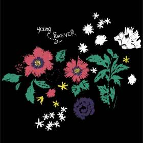 花卉字母矢量图服装素材裁片T恤烫图花型