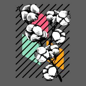 条纹棉花几何图案矢量图服装裁片T恤烫图素材