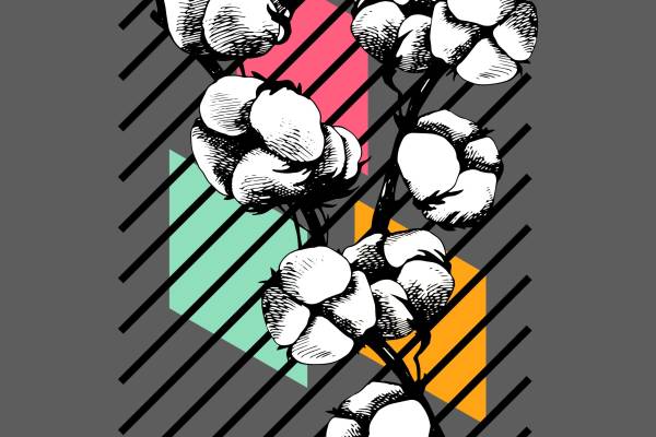 条纹棉花几何图案矢量图服装裁片T恤烫图素材