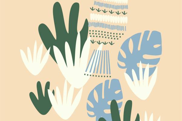 几何叶子鸽子矢量图服装裁片T恤烫图花型素材