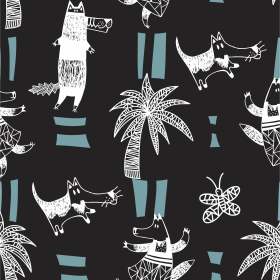 儿童几何卡通印花矢量图服装面料数码印花花型