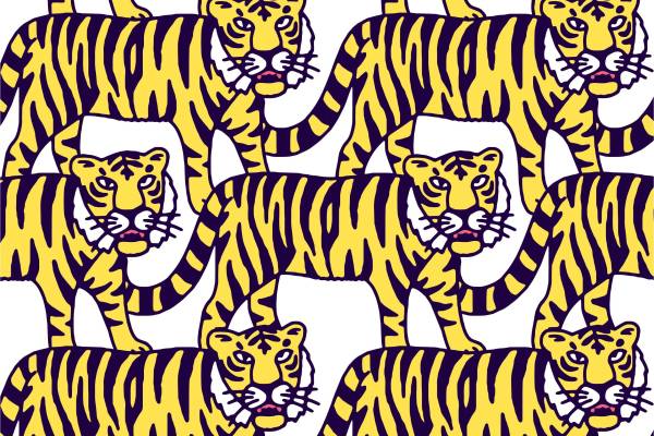 老虎矢量图服装数码印花花型素材