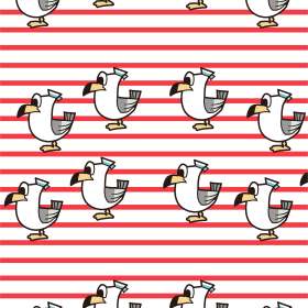 条子海鸥海军风矢量图服装面料数码印花花型