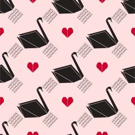 几何天鹅心形矢量图服装面料数码印花素材