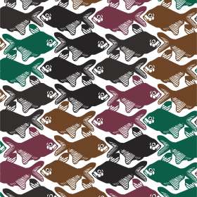 几何鱼类拼接矢量图服装面料数码印花花型素材