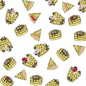 甜点蛋糕几何拼接矢量图服装面料数码印花花型素材