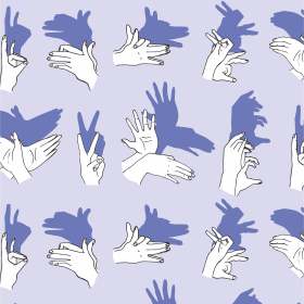 手影画印花矢量图服装面料数码印花花型素材