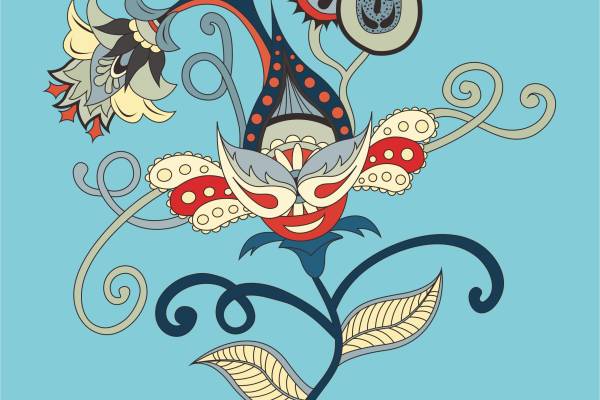 几何花卉民族风服装裁片T恤烫图矢量图花型素材