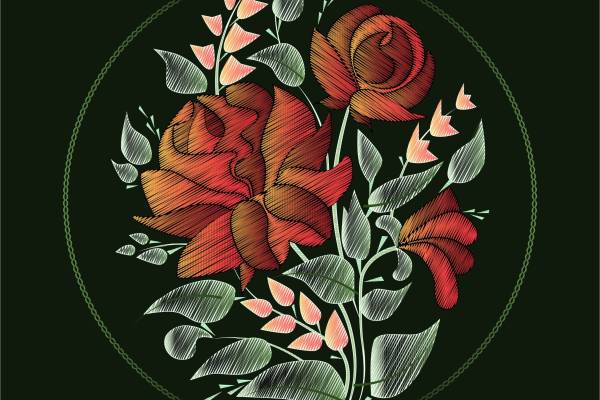 几何圆圈条纹花朵矢量图服装裁片T恤烫图印花素材