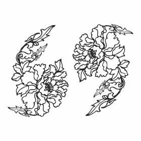 几何花卉矢量图植物服装裁片T恤烫图花型素材