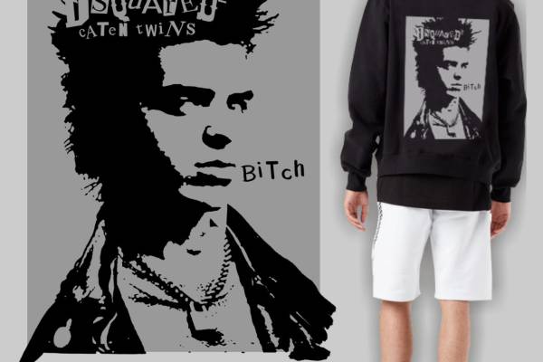 几何男士头像人物字母矢量图服装裁片T恤烫图印花素材