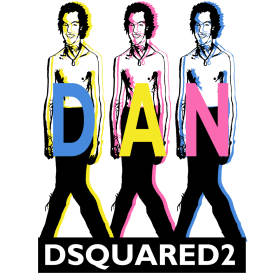 荧光多彩人物字母矢量图服装裁片T恤烫图印花素材