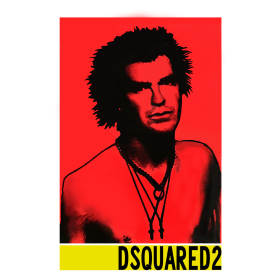 红色背景人物几何字母印花花型矢量图服装裁片T恤烫图印花素材