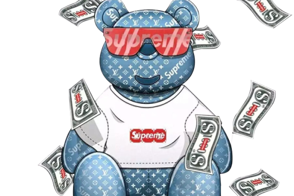 Supreme卡通印花矢量图服装裁片烫图印花花型