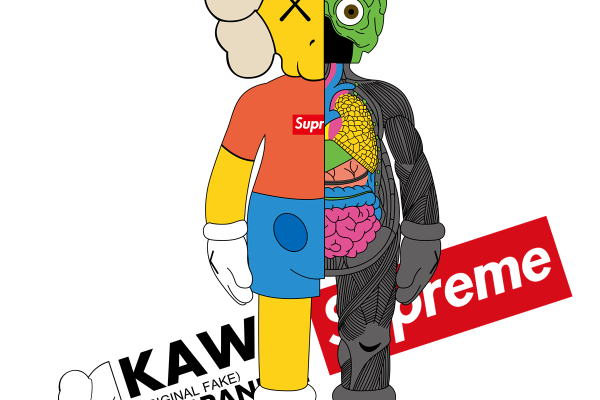 kaws潮图矢量图服装裁片烫图印花花型