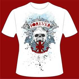 几何骷髅头字母十字架矢量图服装裁片T恤烫图印花花型素材