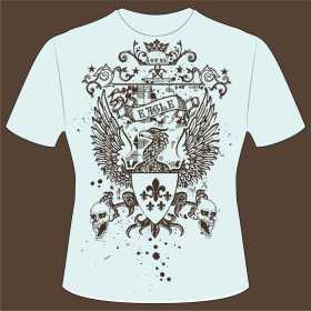 几何花纹老鹰骷髅头矢量图服装裁片T恤烫头印花花型素材