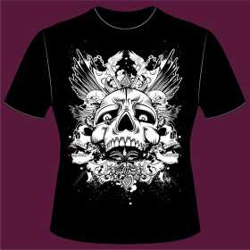 几何斧头骷髅头矢量图服装裁片T恤烫图印花花型素材