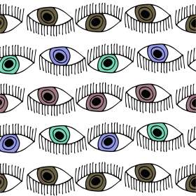 几何眼睛拼接矢量图服装面料数码印花花型素材